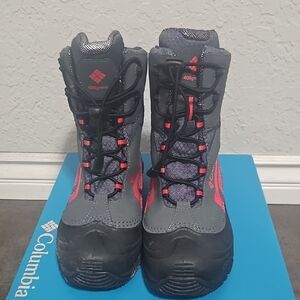 Columbia YOUTH Bugaboo PLUS IV Omni-Heat Black and Red Insulated Boots